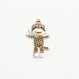 10pcs Sock Monkey Rhinestone Pendants 48MM*30MM