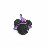 48MM*45MM Minnie Purple Witch Hat Rhinestone Pendants