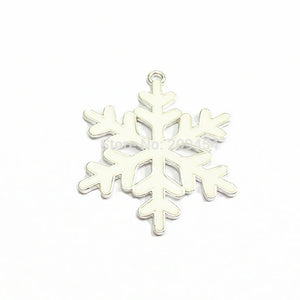 10Pcs 48mm Enamel Christmas Snowflake Pendants