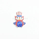 10pcs Red/Royalblue/White Owl Pendants 4th Of July Jewelry