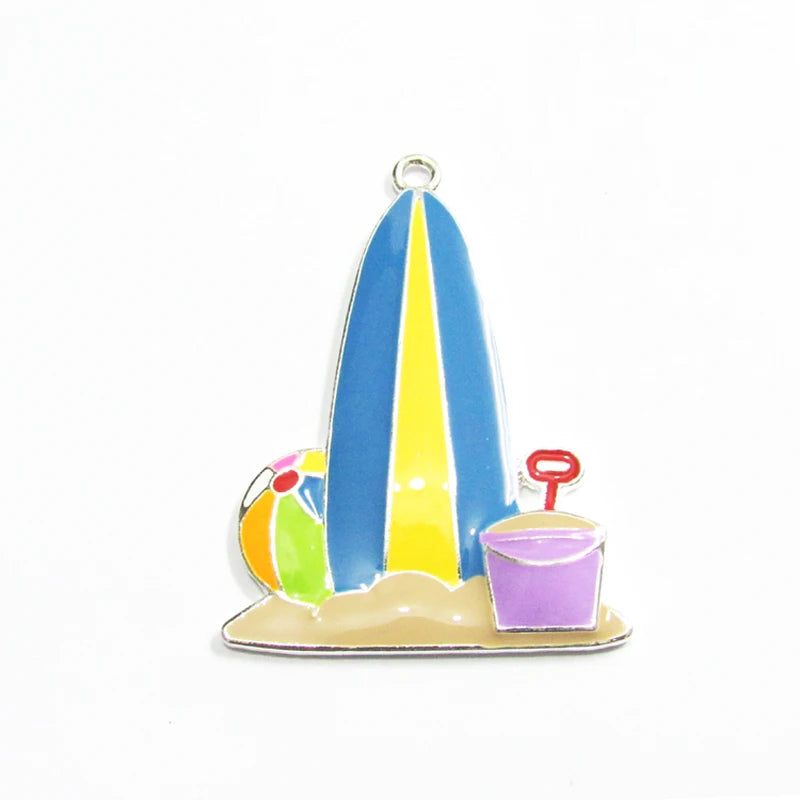 10pcs Enamel Summery Pendants for Kids Necklace