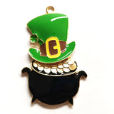 10pcs/lot Enamel Hat With Pot Pendants For St. Patrick's Jewelry