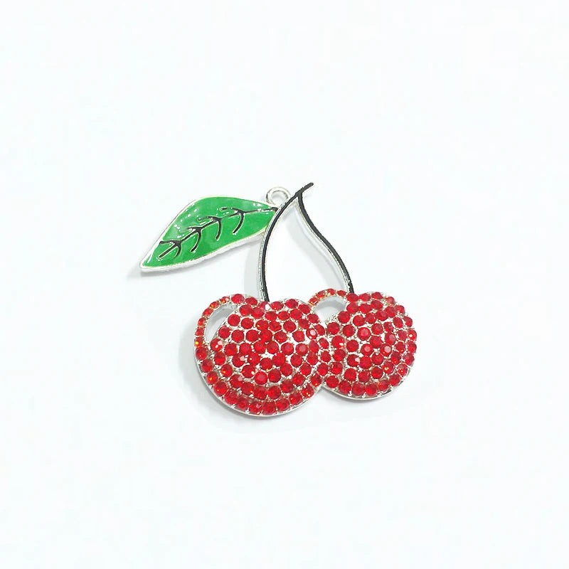 10pcs/lot Cherry Rhinestone Pendants - 48mm*44mm