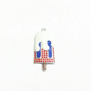 10pcs Ice Cream Rhinestone Pendants 49mm*23mm