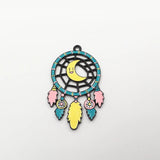 10pcs Full Enamel Moon Dream Catcher Pendant For Kids Necklace Making