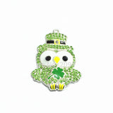 10pcs/lot Clover Owl Rhinestone Pendants For St.Patricks Jewelry