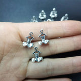 50Pcs/Lot 10x13mm Silver Ballet Skirt Charm Jewelry Making