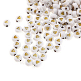 500pcs 4*7mm Flat Coin Round Silver Heart Beads for Jewelry Making