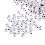500pcs 4*7mm Flat Coin Round Silver Heart Beads for Jewelry Making