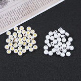 500pcs 4*7mm Flat Coin Round Silver Heart Beads for Jewelry Making