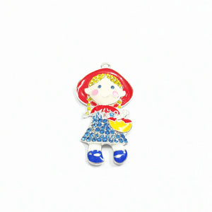 10pcs 50MM*28MM Fairy Princess Rhinestone Pendants