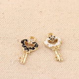 50PCS Oil Drop Heart Key Pendant Alloy DIY Ornament Accessory