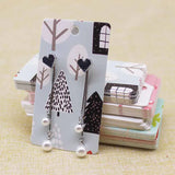 50Pcs Printed Earring Card 5*9cm Marbling Christmas Tag Card