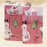 50Pcs Printed Earring Card 5*9cm Marbling Christmas Tag Card