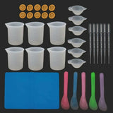 50Pcs Silicone Resin Measuring Cup Kit for Epoxy Crystal Glue Mixing