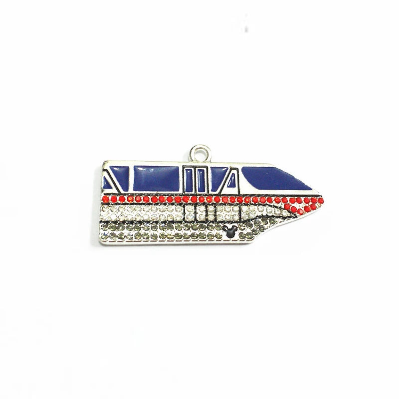10pcs/lot Train Rhinestone Pendants 50mm*18mm