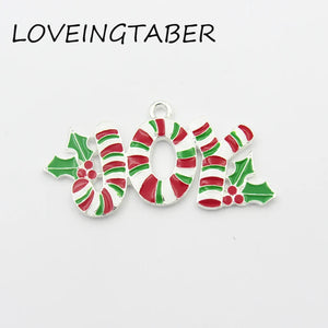 10pcs JOY All Enamel Pendant For Christmas Jewelry Making