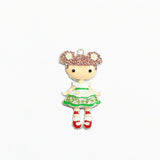 10pcs/lot Alloy Girl Rhinestone Pendants for Kids Necklace Making