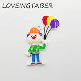 10pcs/lot Enamel Circus Clown Balloon Pendants Chunky Kids Necklace Making
