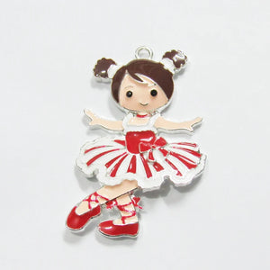 10pcs/lot Ballet Dancer Girl Pendants For Chunky Kids Necklace
