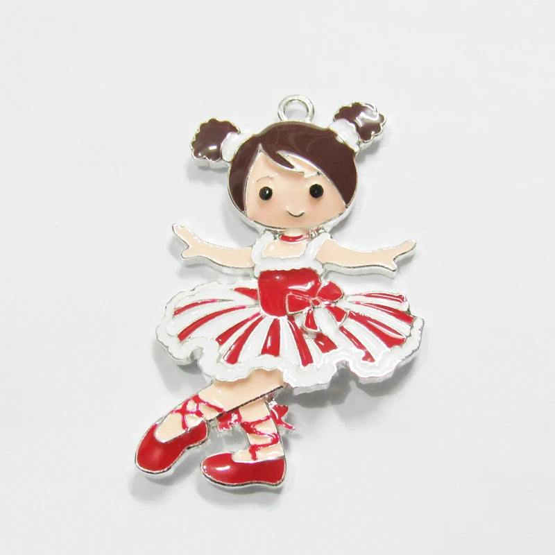 10pcs/lot Ballet Dancer Girl Pendants For Chunky Kids Necklace