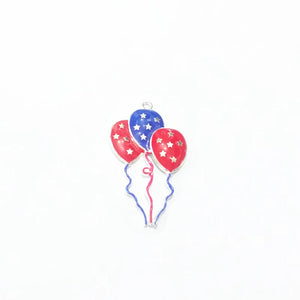 10pcs/lot Baloon With Heart Pendants For 4th Of July Necklace