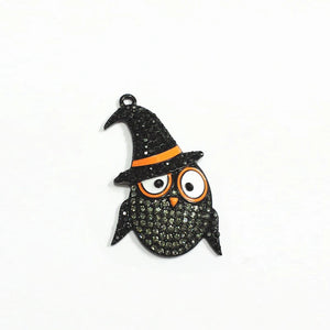 10pcs Owls Rhinestone Pendants, 50mm*35mm