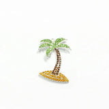 10pcs Palm Tree Rhinestone Pendants For Summer Necklace