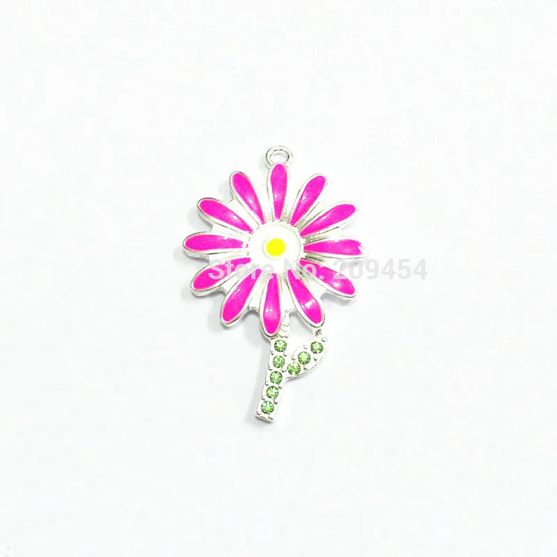 10pcs/lot Sunflower Rhinestone Ball Pendants