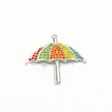 50mm*43mm Sun Umbrellas Rhinestone Pendants 10pcs/lot