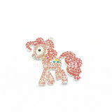 10pcs Lovely Horse Full Rhinestone Pendants