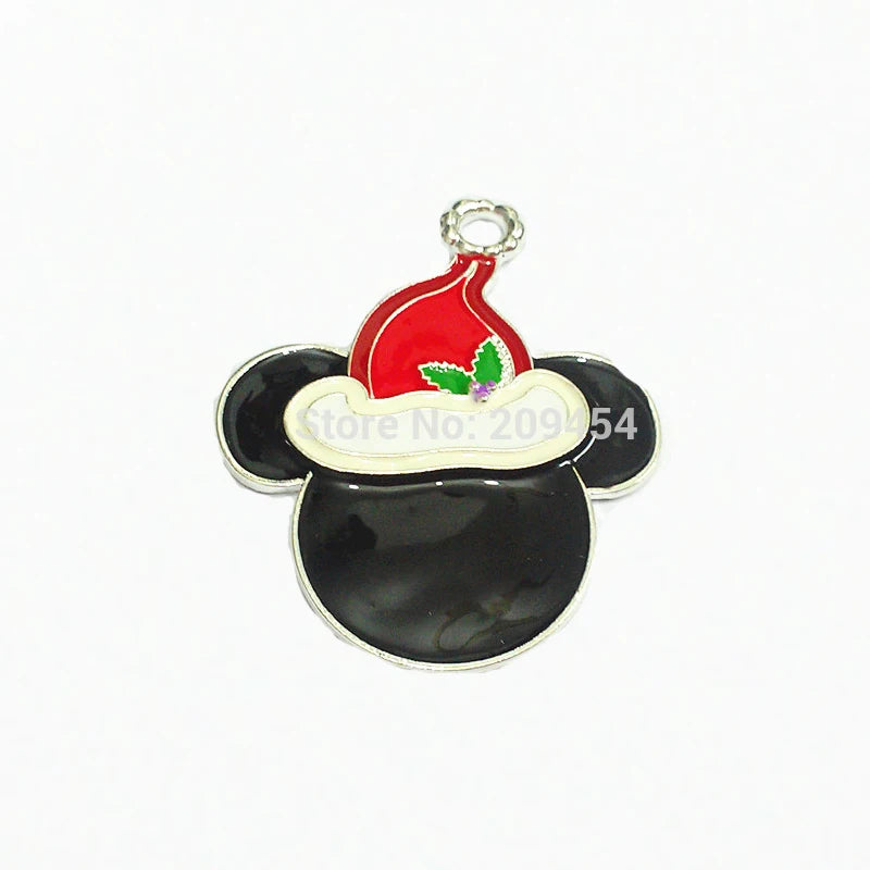 10pcs/lot Enamel Christmas Minnie Pendants