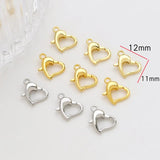 50pcs Heart Shape Lobster Clasps for DIY Jewelry Making