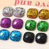 50pcs Colorful Square Resin Cabochons Ornament Accessories Patch Sticker