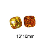 50pcs Colorful Square Resin Cabochons Ornament Accessories Patch Sticker