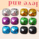 50pcs Colorful Square Resin Cabochons Ornament Accessories Patch Sticker