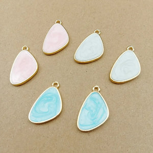 50pcs Geometric Pendant Accessories Glitter Enamel Oil Drop Earring Charms