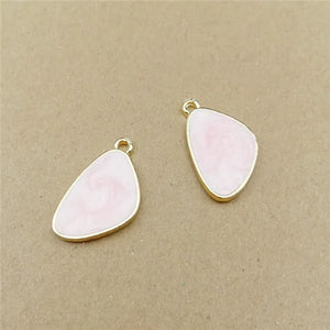 50pcs Geometric Pendant Accessories Glitter Enamel Oil Drop Earring Charms