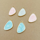 50pcs Geometric Pendant Accessories Glitter Enamel Oil Drop Earring Charms