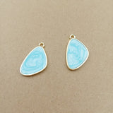 50pcs Geometric Pendant Accessories Glitter Enamel Oil Drop Earring Charms