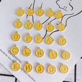 50pcs Dark Yellow Enamel Alloy Charms English Character Initial A-Z DIY Jewelry