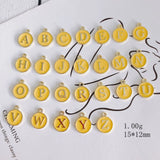 50pcs Dark Yellow Enamel Alloy Charms English Character Initial A-Z DIY Jewelry