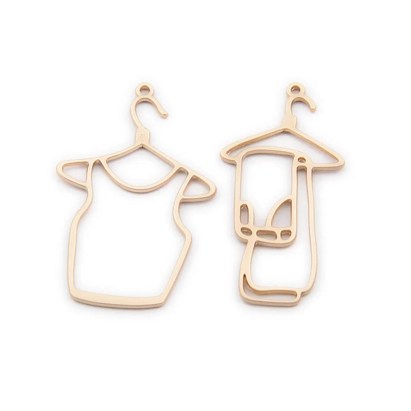 50pcs Alloy Jewelry Charms Clothes Hanger Shape Earrings Necklace Pendant