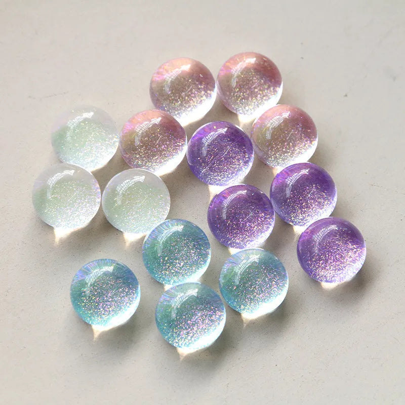 50pcs 13mm Glitter Core Resin Beads DIY Jewelry Earring/Hair Accessory
