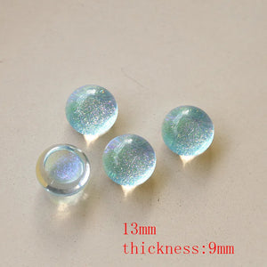50pcs 13mm Glitter Core Resin Beads DIY Jewelry Earring/Hair Accessory