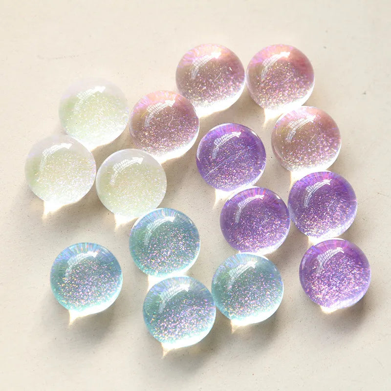 50pcs 13mm Glitter Core Resin Beads DIY Jewelry Earring/Hair Accessory