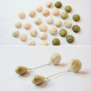 50pcs 19mm Print Geometry Flatback Resin Beads DIY Earring Accessory