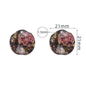 50pcs 21mm Dried Flower Irregular Resin Beads DIY Jewelry Earring Accessory