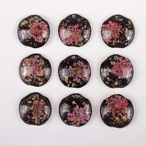 50pcs 21mm Dried Flower Irregular Resin Beads DIY Jewelry Earring Accessory