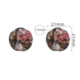 50pcs 21mm Dried Flower Irregular Resin Beads DIY Jewelry Earring Accessory